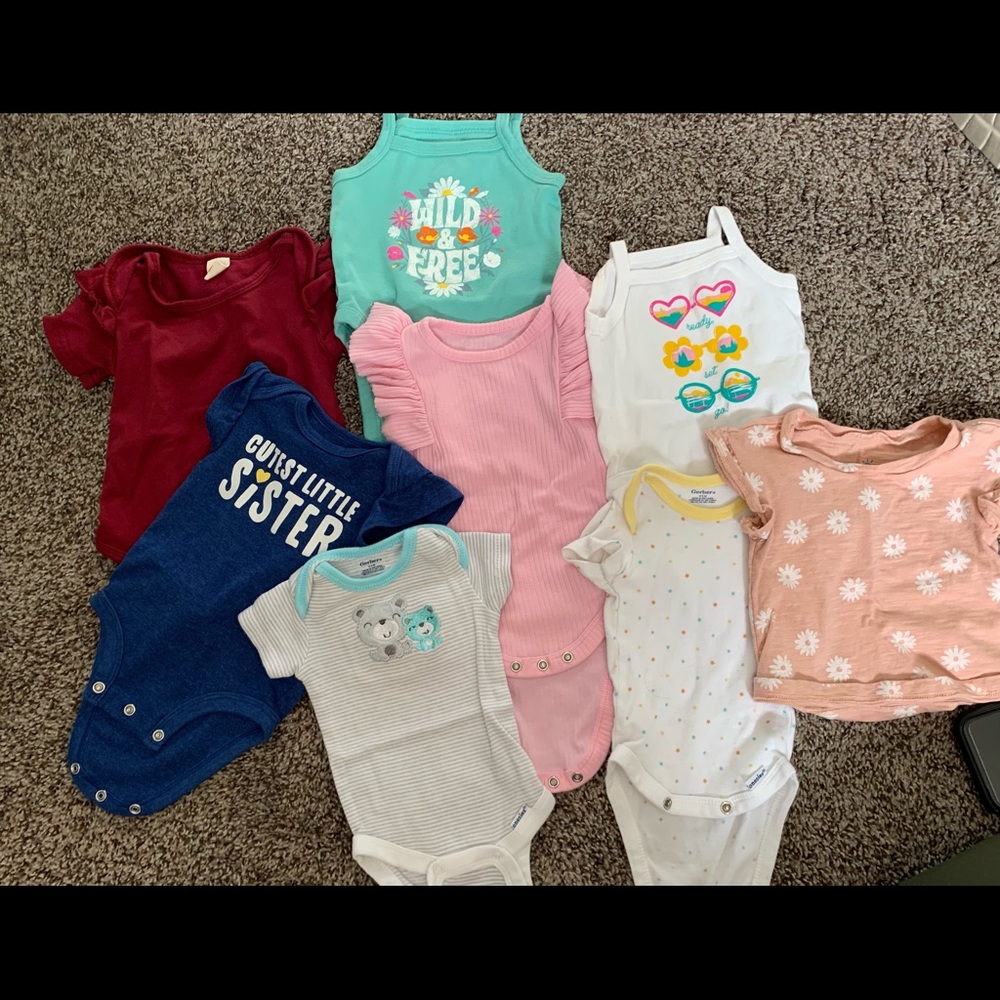 0-3 month girl onesies